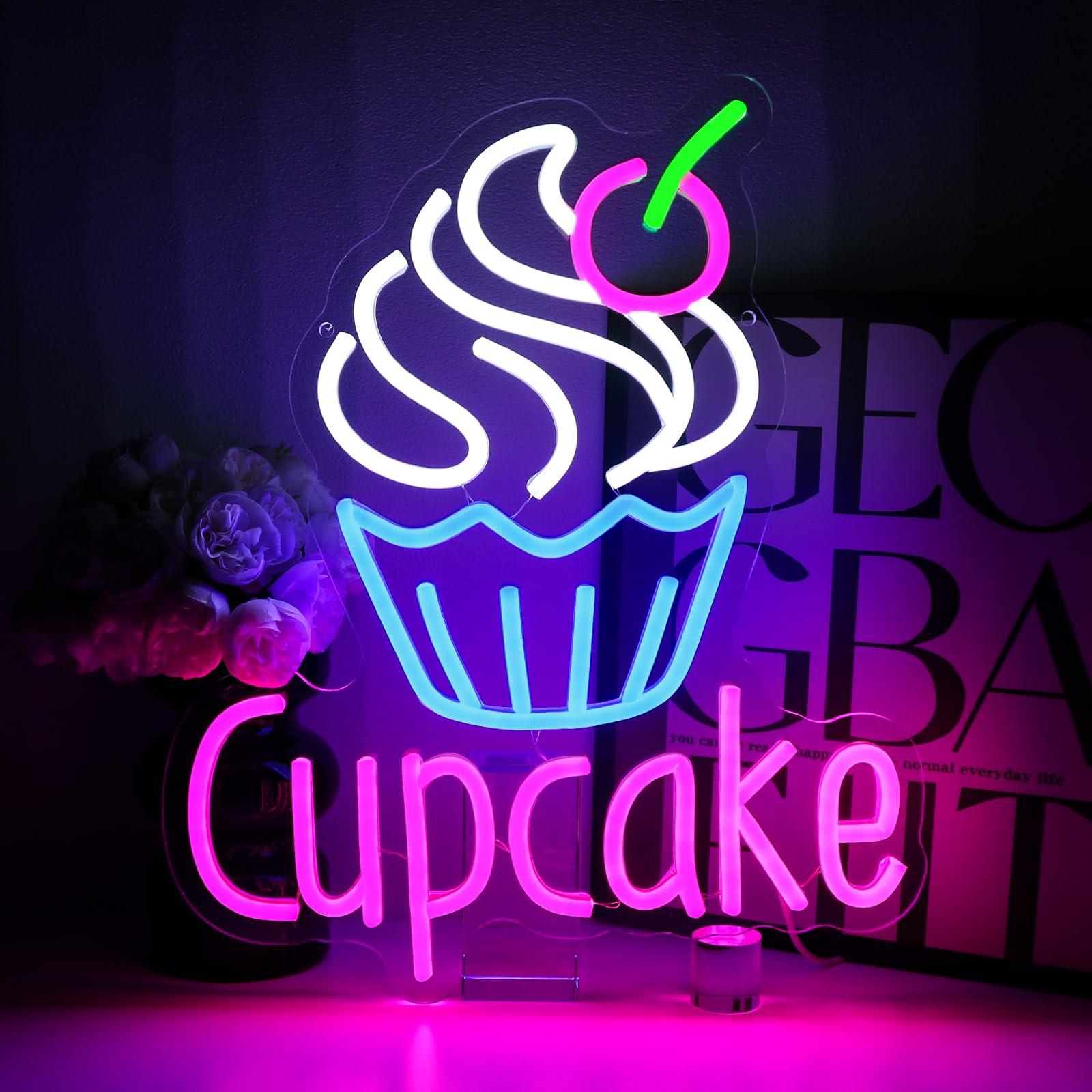 Commercial Kitchen Store - Cupcake-Leuchtreklame für Wanddekoration, Schild für Unternehmen,