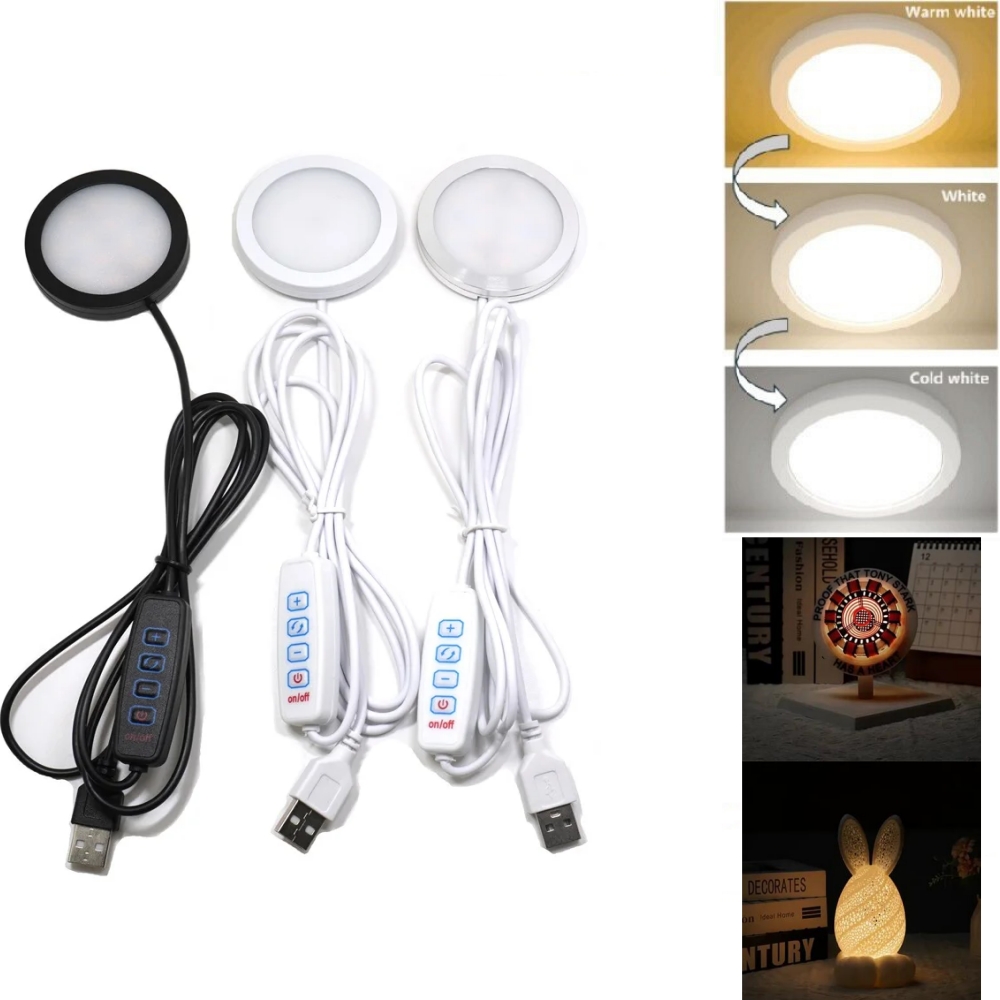 Commercial Kitchen Lights - 3 Farben verstellbares USB-Puck-Licht, 5 V,