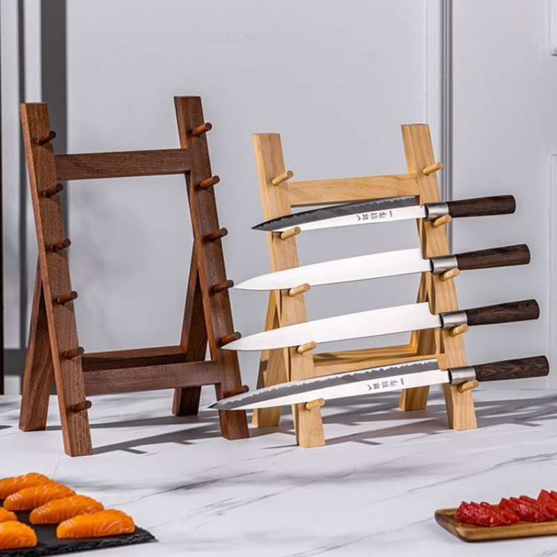 Commercial Kitchen Knife Storage - Kommerzielles Handpoliertes Sashimi-Messer-Regal, Stufenförmiges Aufbewahrungsregal für