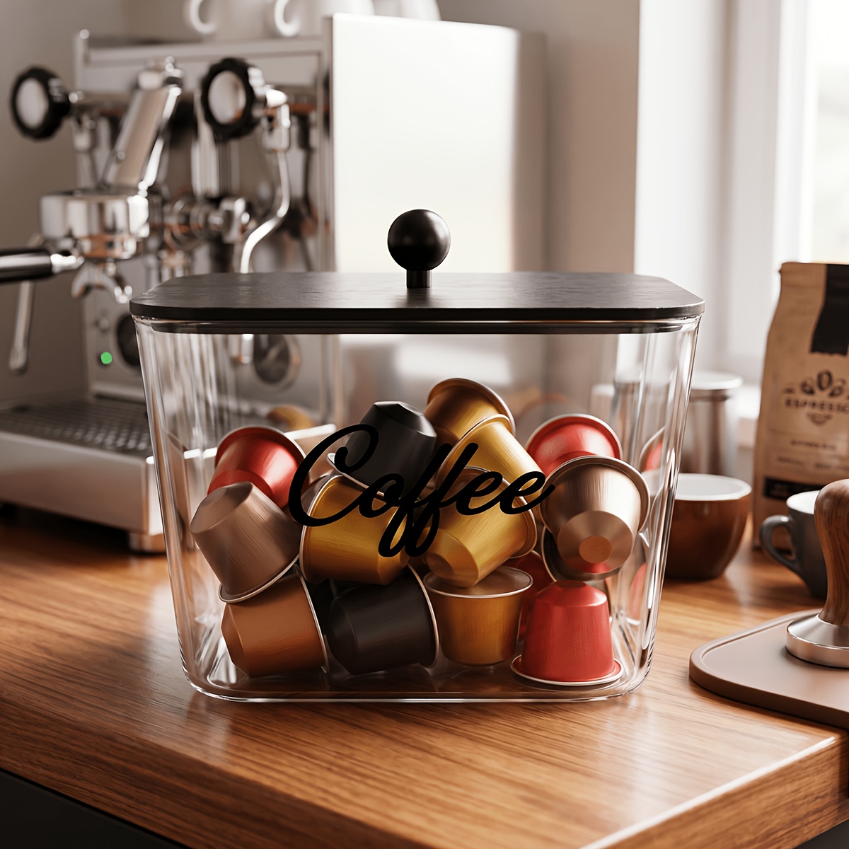 Commercial Kitchen Shed - Kaffeepads-Halter mit Deckeln, Kunststoff-Aufbewahrungsbox, K-Cup-Organizer mit