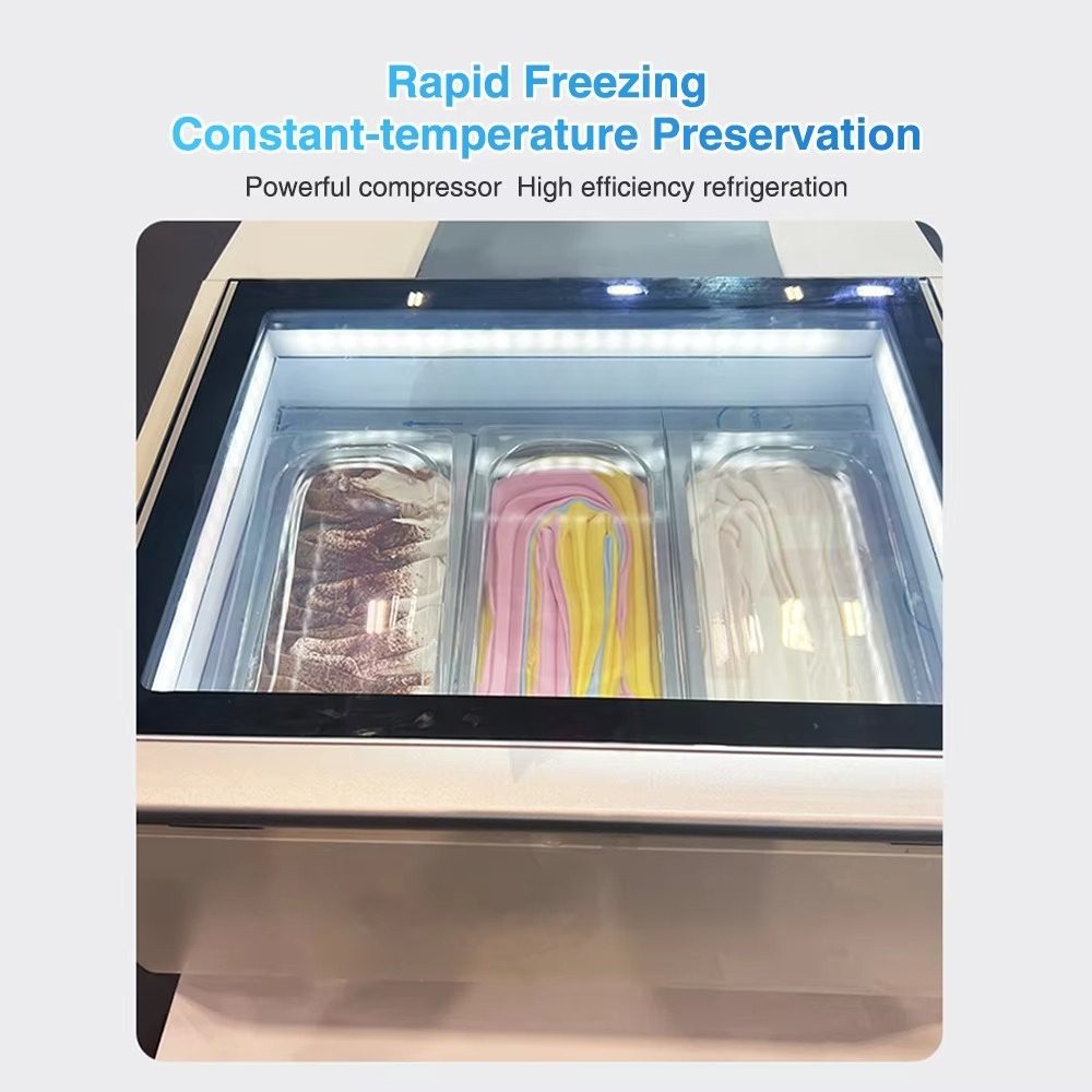 Commercial Chest Freezer - Kommerzieller Mini-Gefrierschrank mit Glastür, kleiner neuer