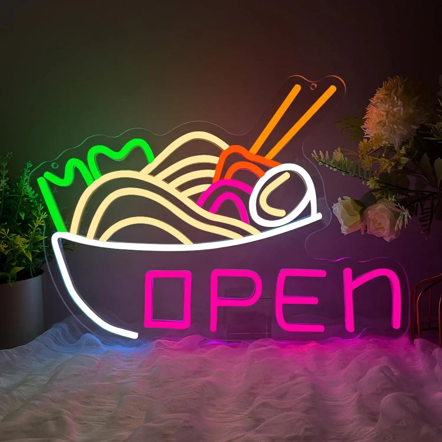 Commercial Kitchen Store - Ramen-Schüssel Neonlicht LED-Neonschild USB Dimmbar für