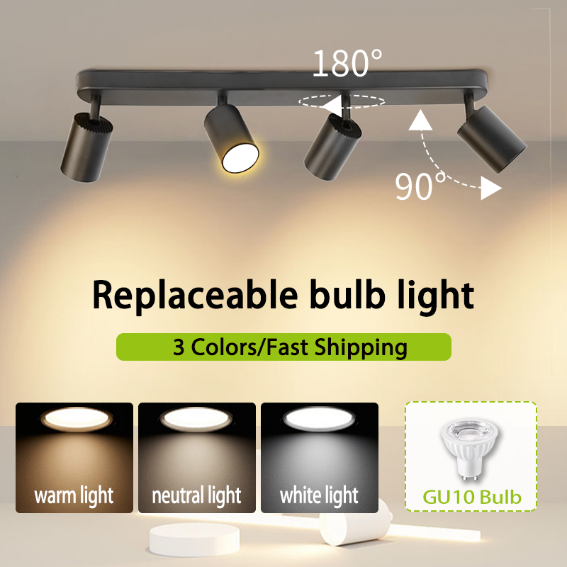 Commercial Kitchen Ceiling - GU10 LED-Schienenlichtstrahler, 110–220 V, Anzug-Deckenleuchte, GU10,