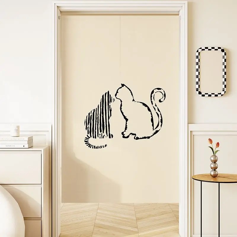 Commercial Kitchen Ceiling - VIKAMA Minimalistischer Katzen-Noren-Türvorhang mit Stangenhülse für