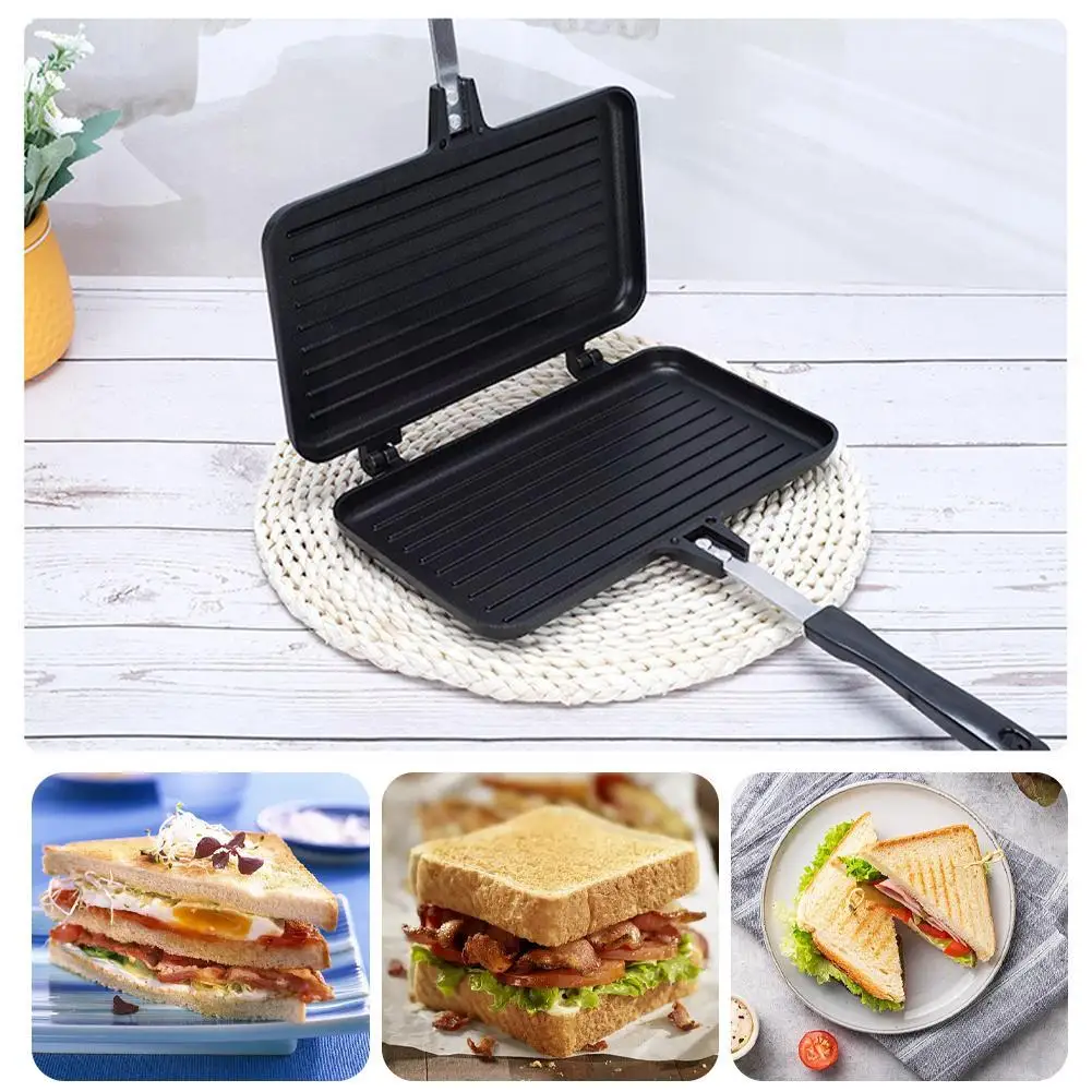Crepe Maker Griddle - Doppelseitige Bratpfanne Antihaft-Sandwich maschine Waffel pfannkuchen