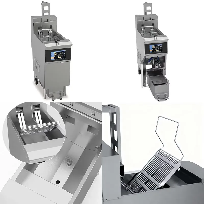 Commercial Kitchen Maintenance - 2026 Kommerzielle Edelstahl-Fritteuse mit automatischer Hebefunktion,