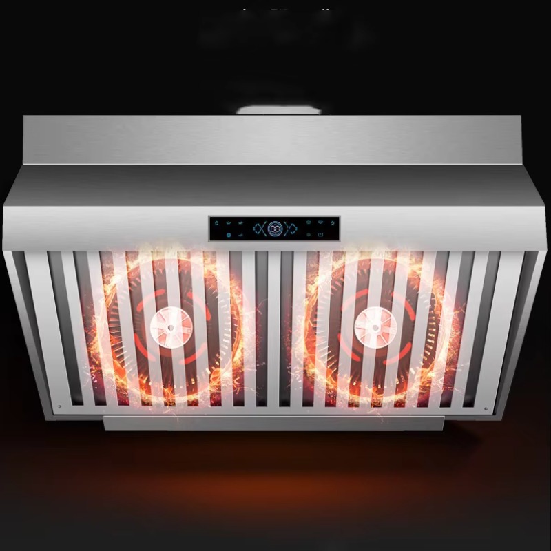 Commercial Kitchen Vent Hood - 2m Edelstahl-Dunstabzugshaube für Gewerbeküchen, Hotel-Doppelmotor 1000W,