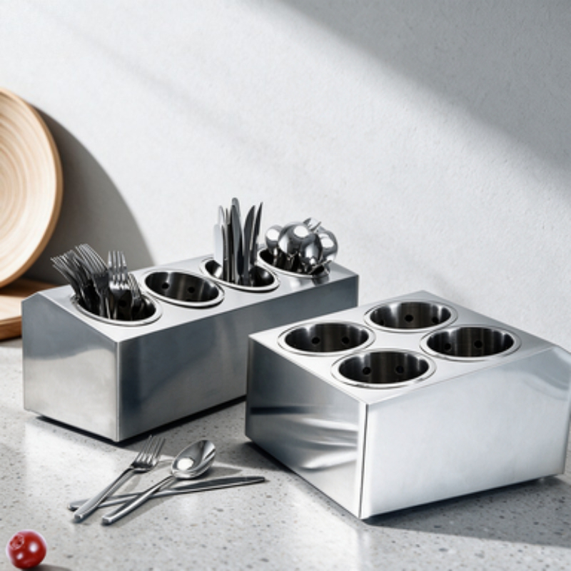 Commercial Kitchen Knife Storage - Edelstahl-Besteckkorb mit Abtropffunktion für Stäbchen, Gabeln