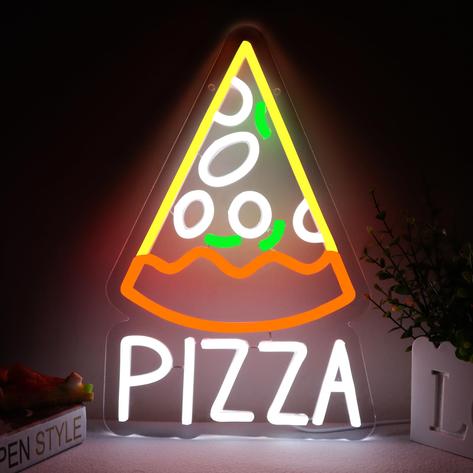 Commercial Kitchen Store - Pizza-Neonschild für Pizzeria, Business-Dekoration, Pizza-förmiges Neonschild,