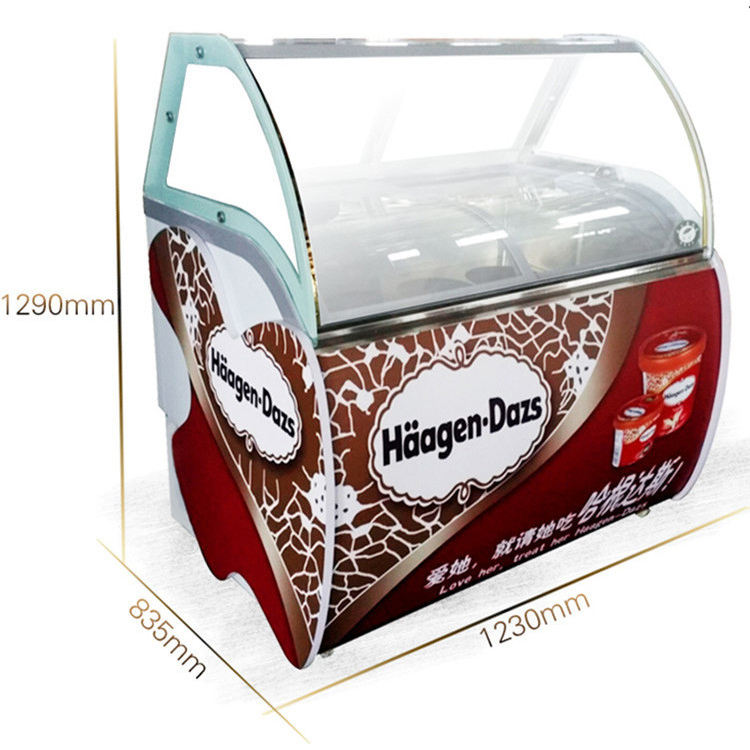 Commercial Chest Freezer - QDMECH Eiscreme-Vitrine Gefriertruhe Kommerzielle Auslage für