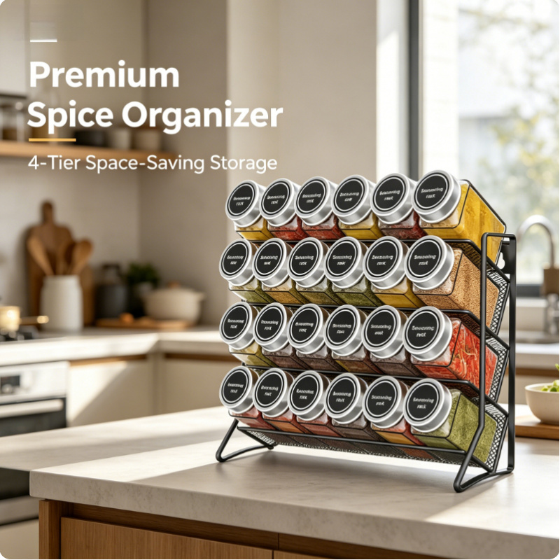 4-stufiger Gewürzorganizer aus – Commercial Kitchen Shelving Bewertung und Preis