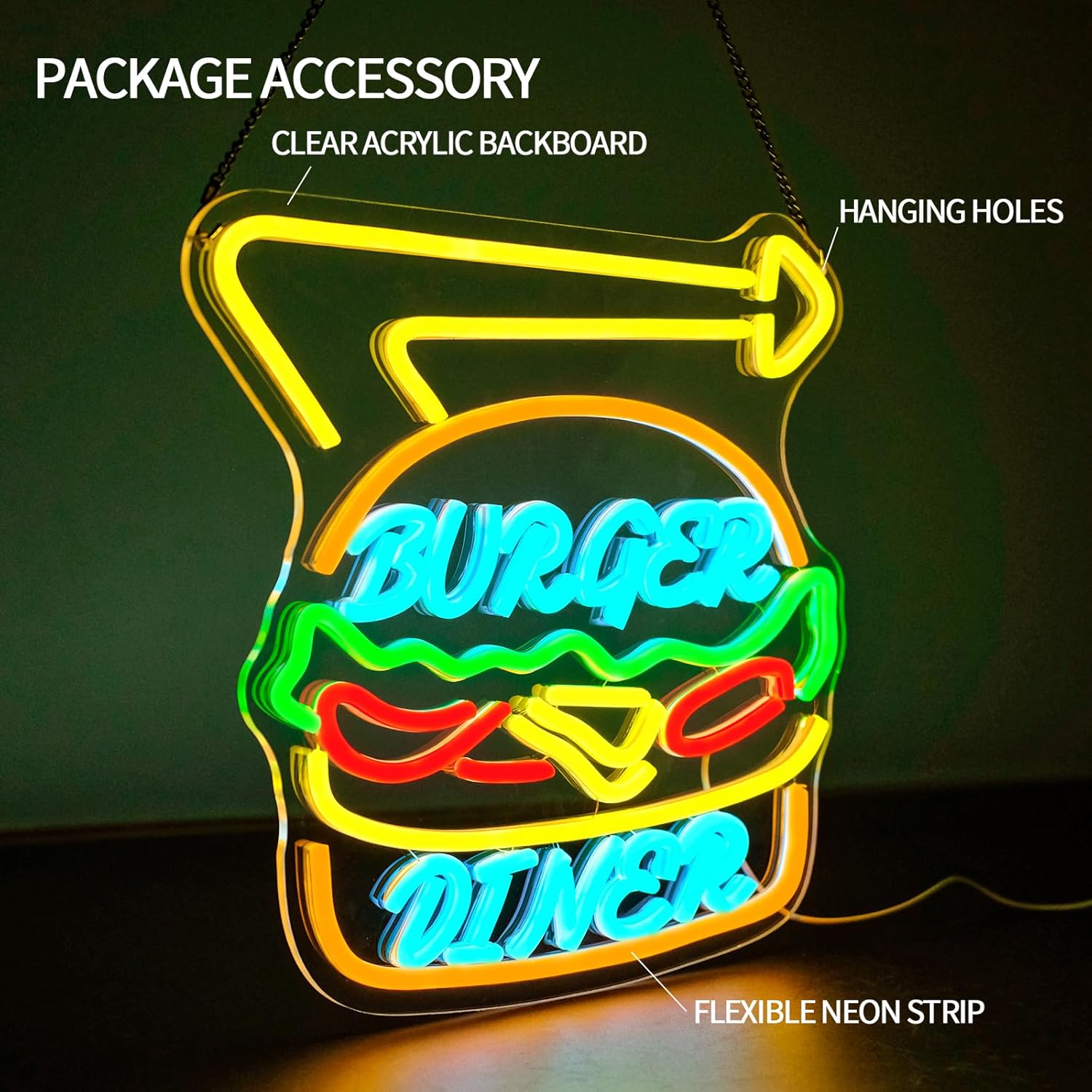 Burger Neonschild, Business-Ku – Commercial Kitchen Store Bewertung und Preis