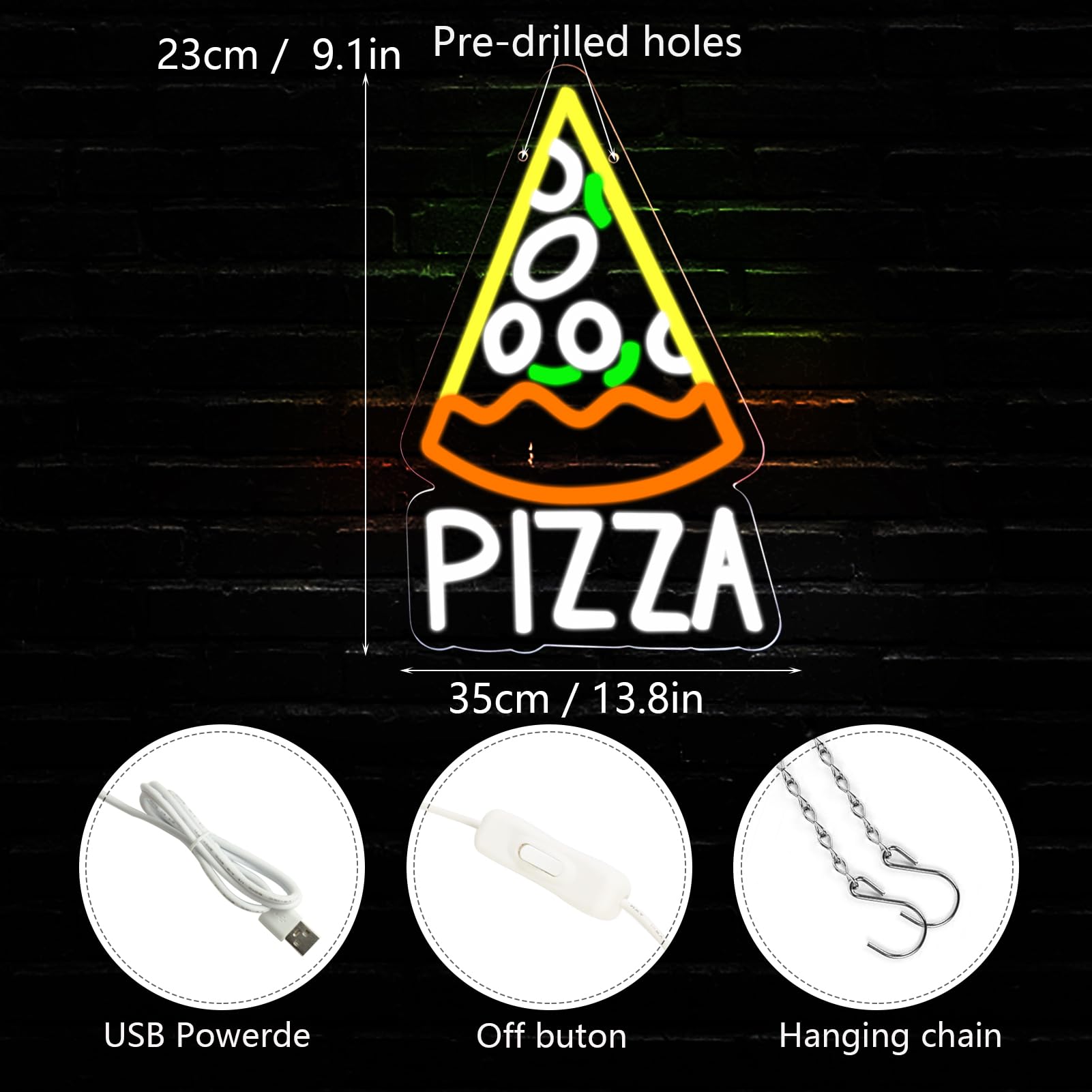 Pizza-Neonschild für Pizzeria, – Commercial Kitchen Store Bewertung und Preis