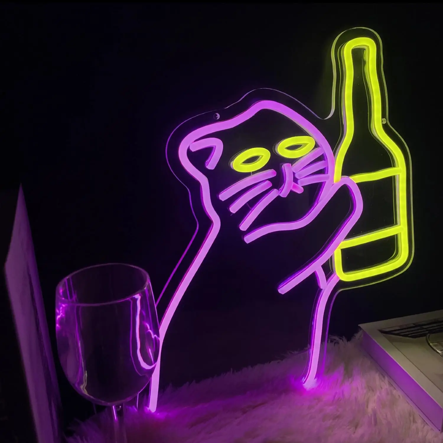 Katzen-Flaschen-Neon-Schild fü – Commercial Kitchen Store Bewertung und Preis